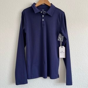 Classic Prep Navy Long-Sleeve Polo Shirt